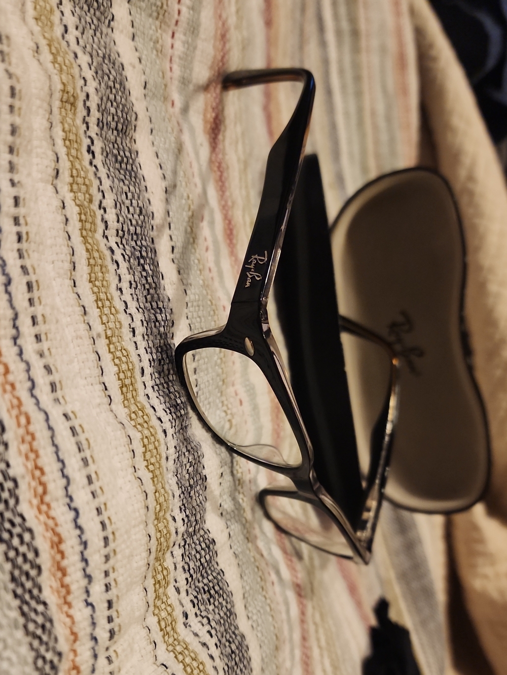 Ray-Ban Women's Black Glossy Rectangle Eyeglasses